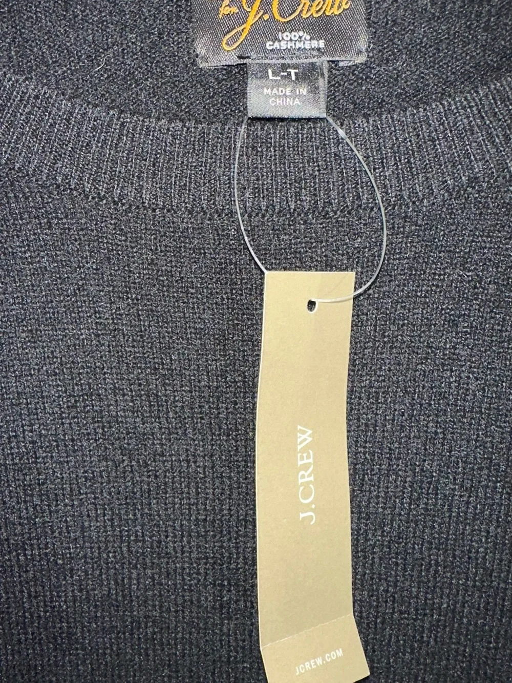 NEW J Crew Sweater Mens Large Black 100% Cashmere Crewneck Pullover Sweater AA22